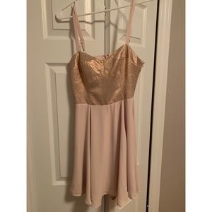 Express Nude and Sparkle Fit and Flare Dress